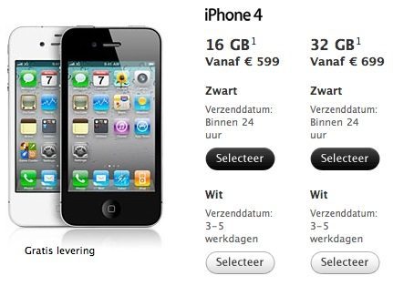 Witte iPhone 4 vanaf nu Nederland te koop