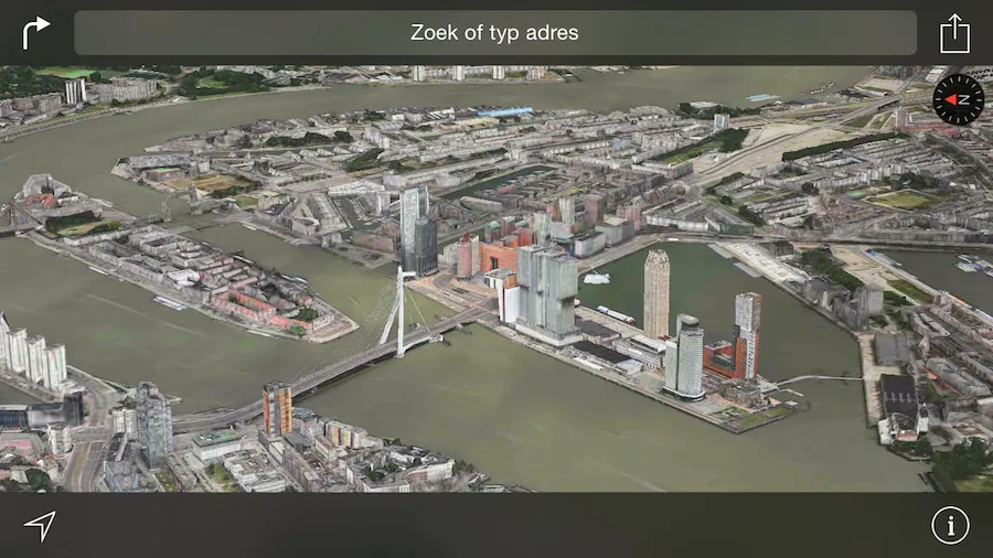 Rotterdam eerste Nederlandse stad met Apple Maps 3D Flyover