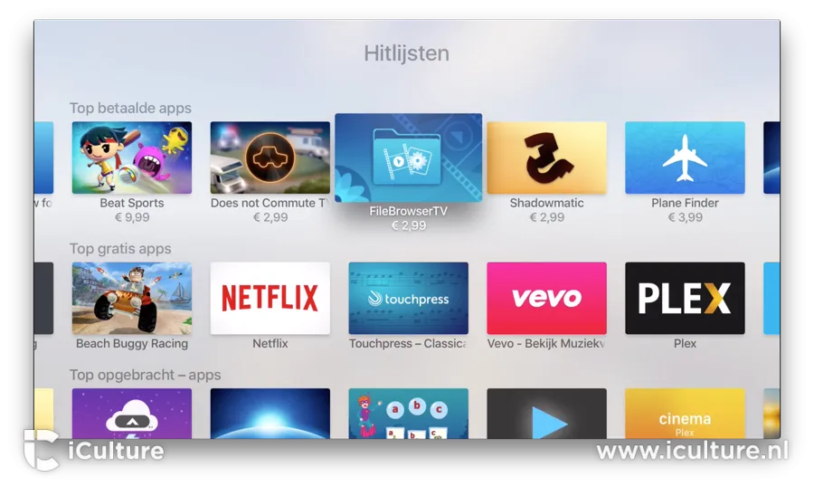 Nederlandse Apple TV hitlijsten nu beschikbaar