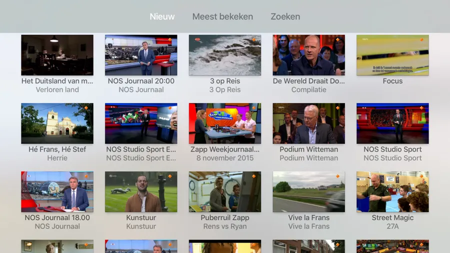 Ontwikkelaar maakt onofficiële Uitzending Gemist-app voor Apple TV