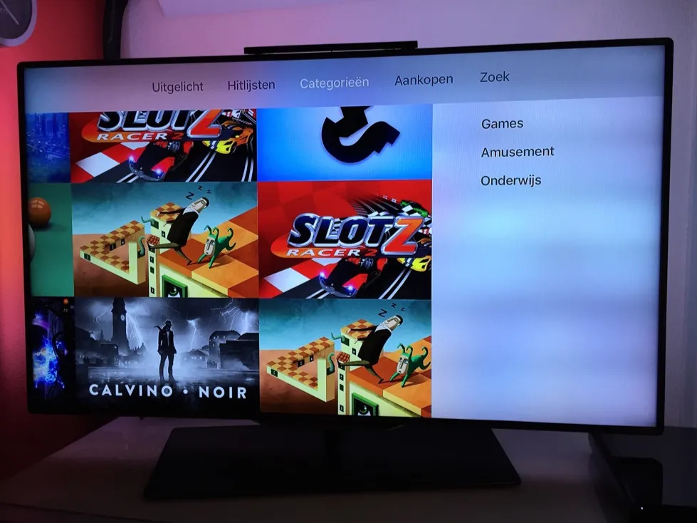 Apple TV toont categorieën in Nederlandse App Store