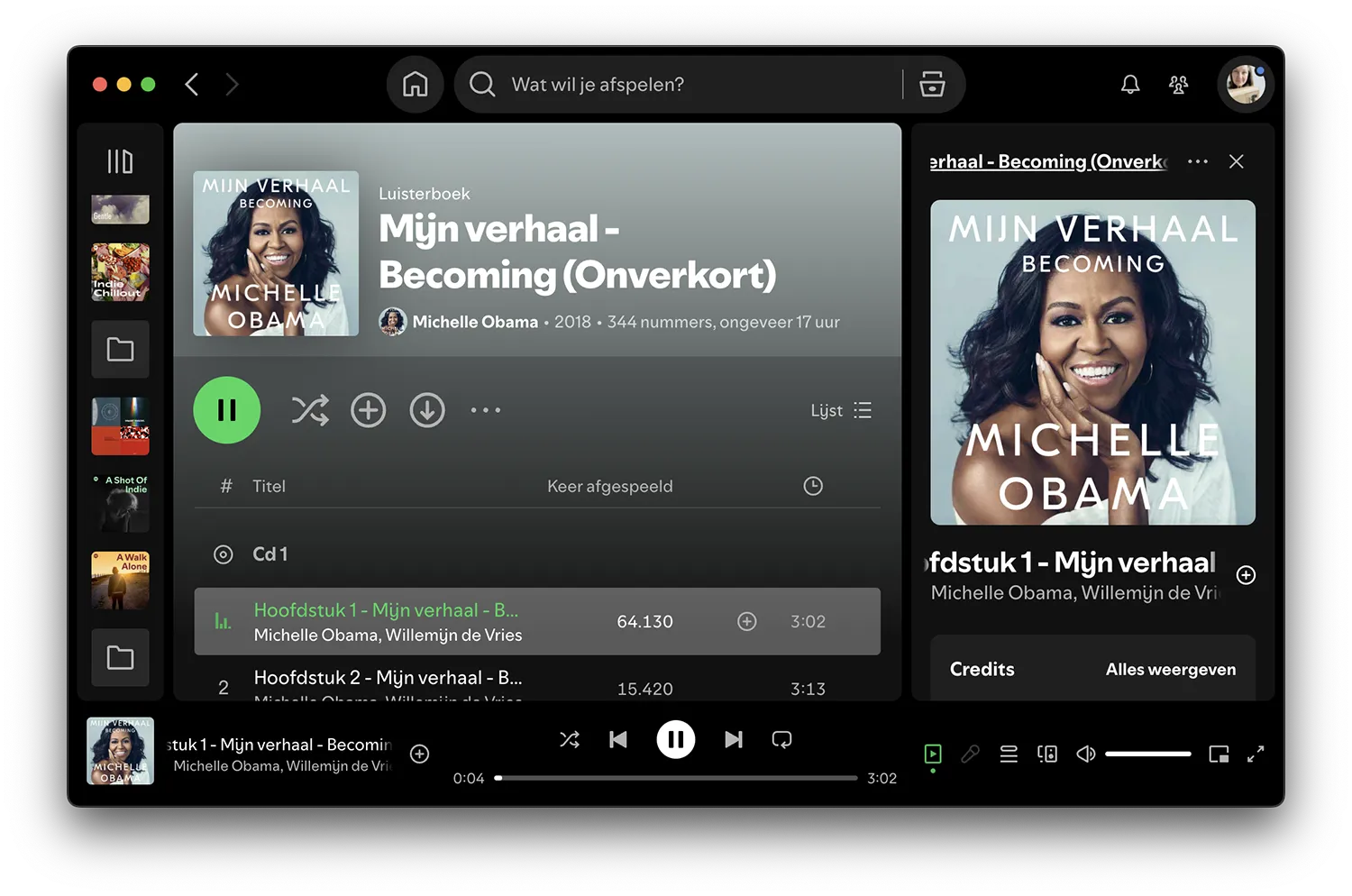 Michele Obama op Spotify