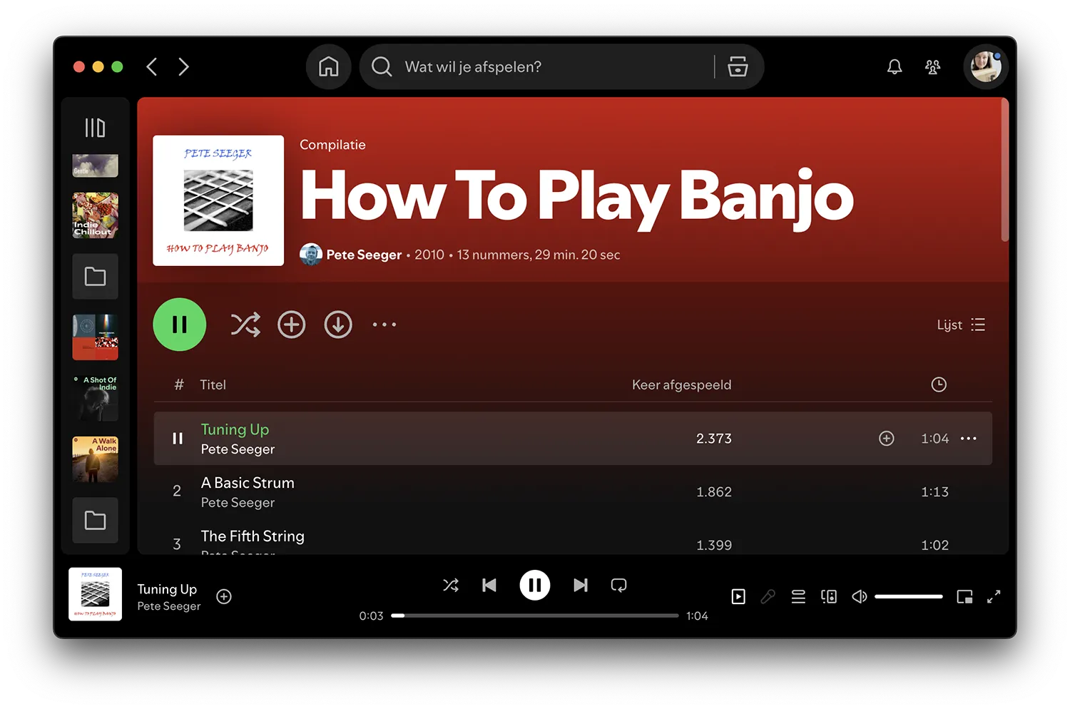 Spotify Banjo leren spelen