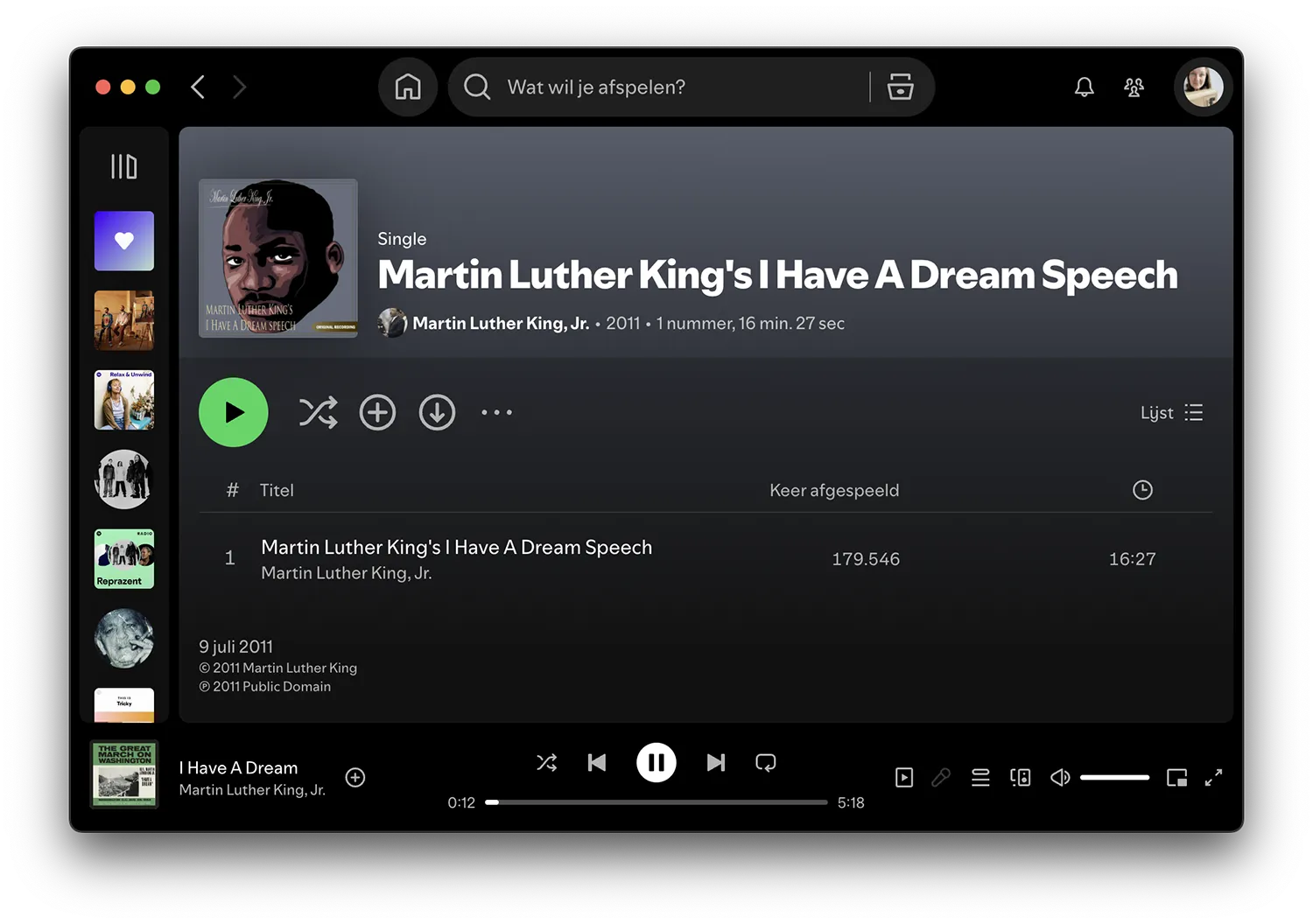 Spotify beroemde toespraken