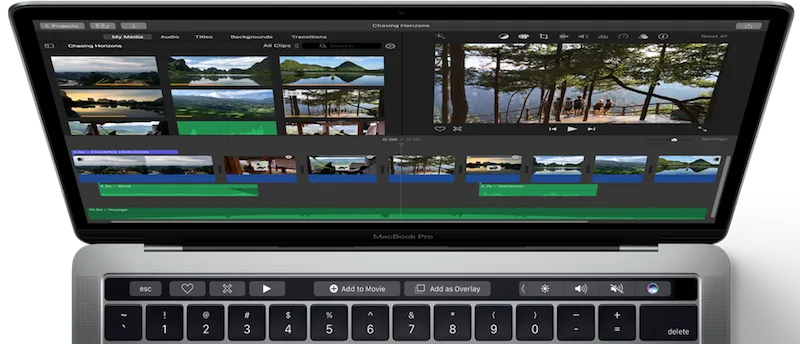 iMovie, GarageBand en meer Mac-apps krijgen Touch Bar-ondersteuning