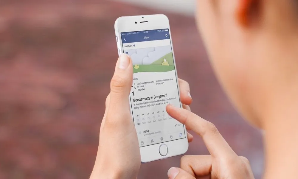 Facebook-app geeft nu uitgebreide weersinformatie voor zes dagen