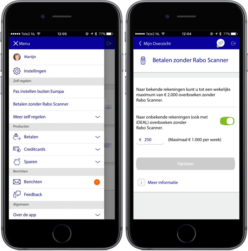 Rabobank voor iOS laat nu meer geld overmaken zonder Rabo