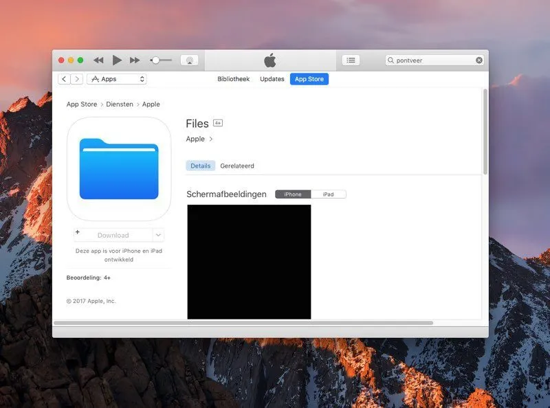 Officiële ‘Files’-app voor iOS 11 opgedoken in App Store