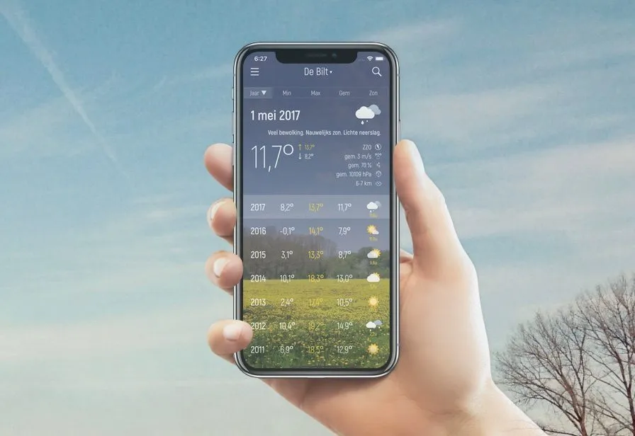 Review: Met de Weerzien-app bekijk je het weer van de afgelopen 100 jaar