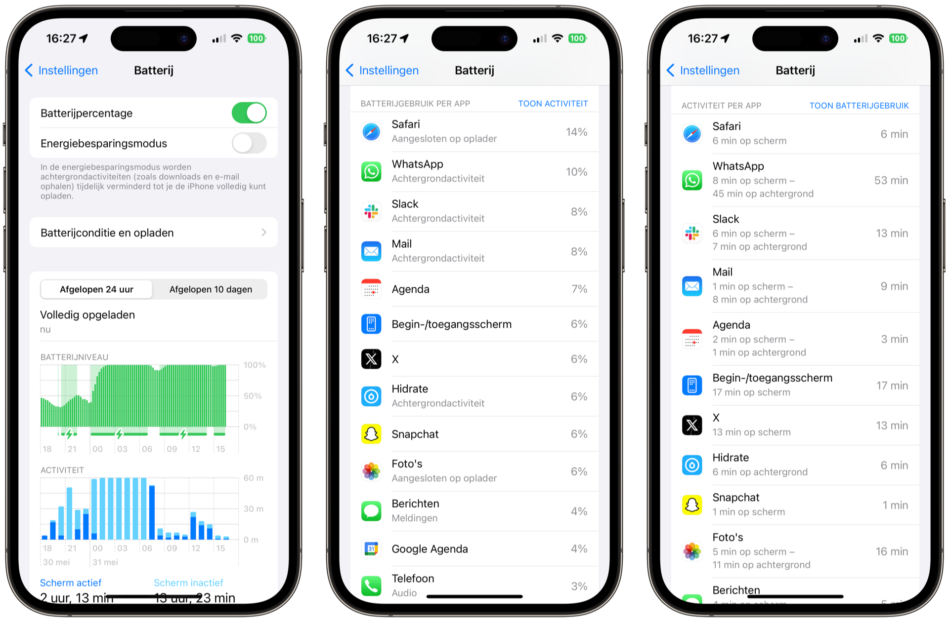 Batterijverbruik per app bekijken op de iPhone