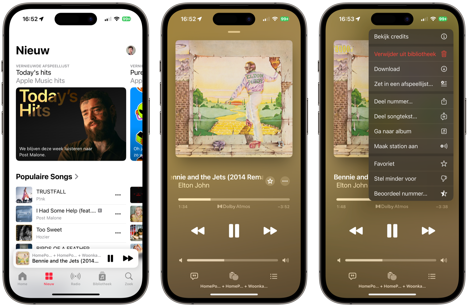 Nieuw-tabblad en muziek beoordelen in Apple Music