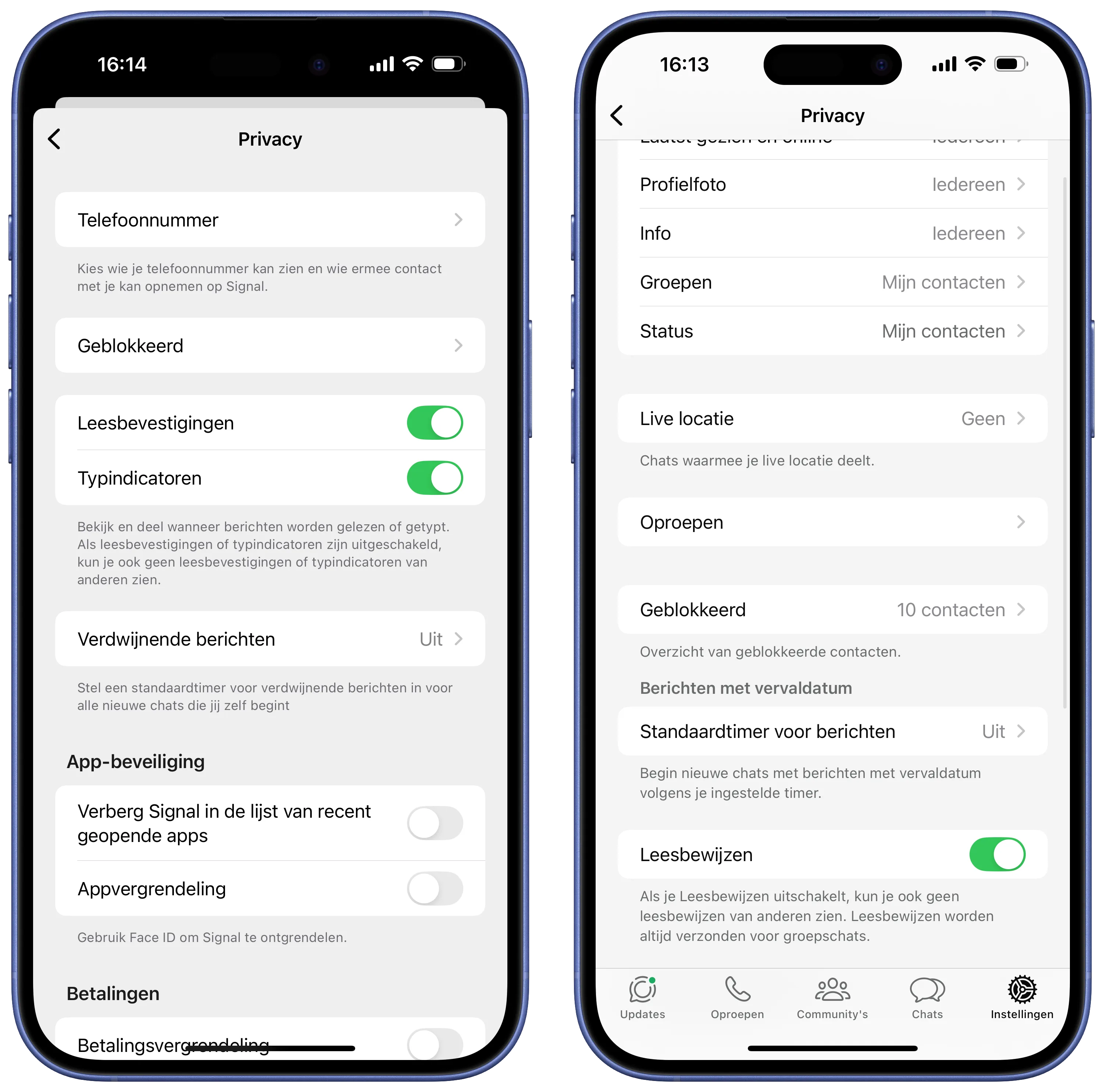 WhatsApp vs signal leesbewijs