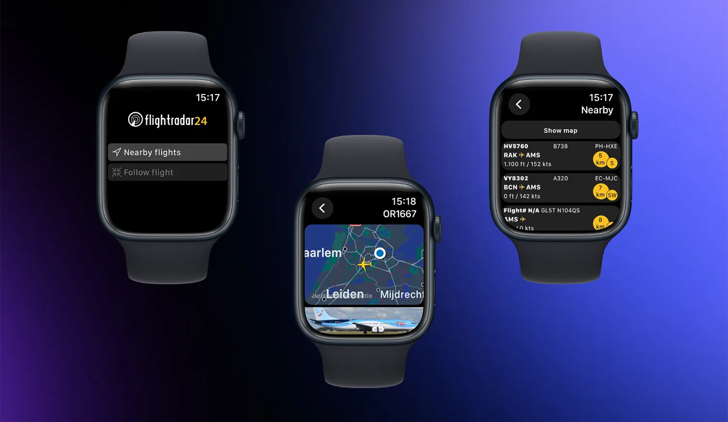 Flightradar24 op Apple Watch