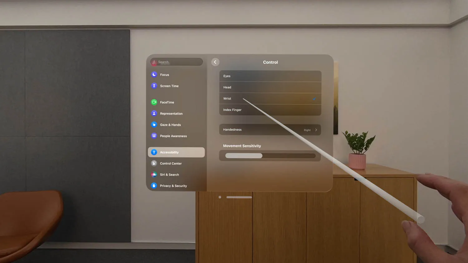 Vision Pro is ook te bedienen zonder ogen en handen