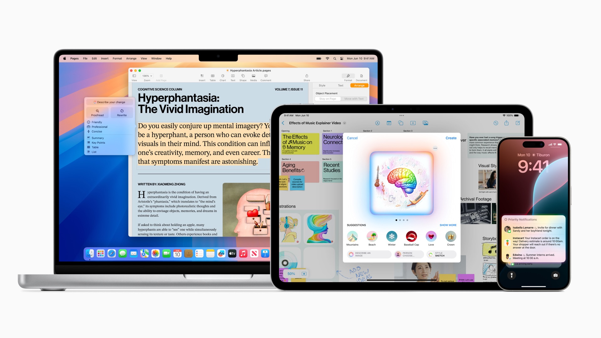 Apple Intelligence on Mac, iPad and iPhone