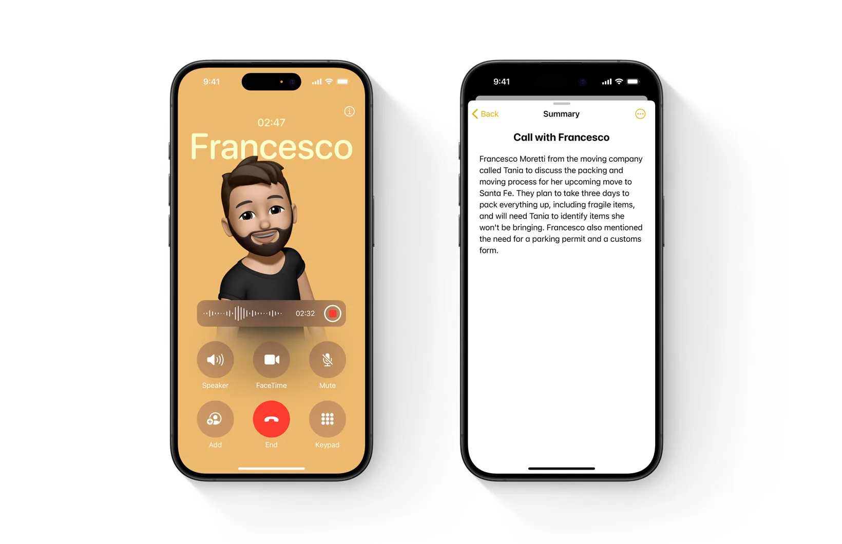 Transcripties van telefoongesprekken in iOS 18