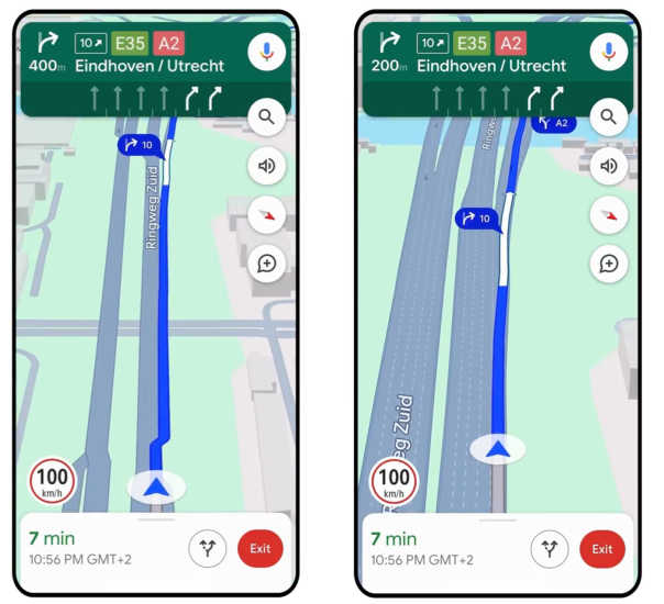 Google Maps kaart-update van 2023: rijstroken tijdens navigatie