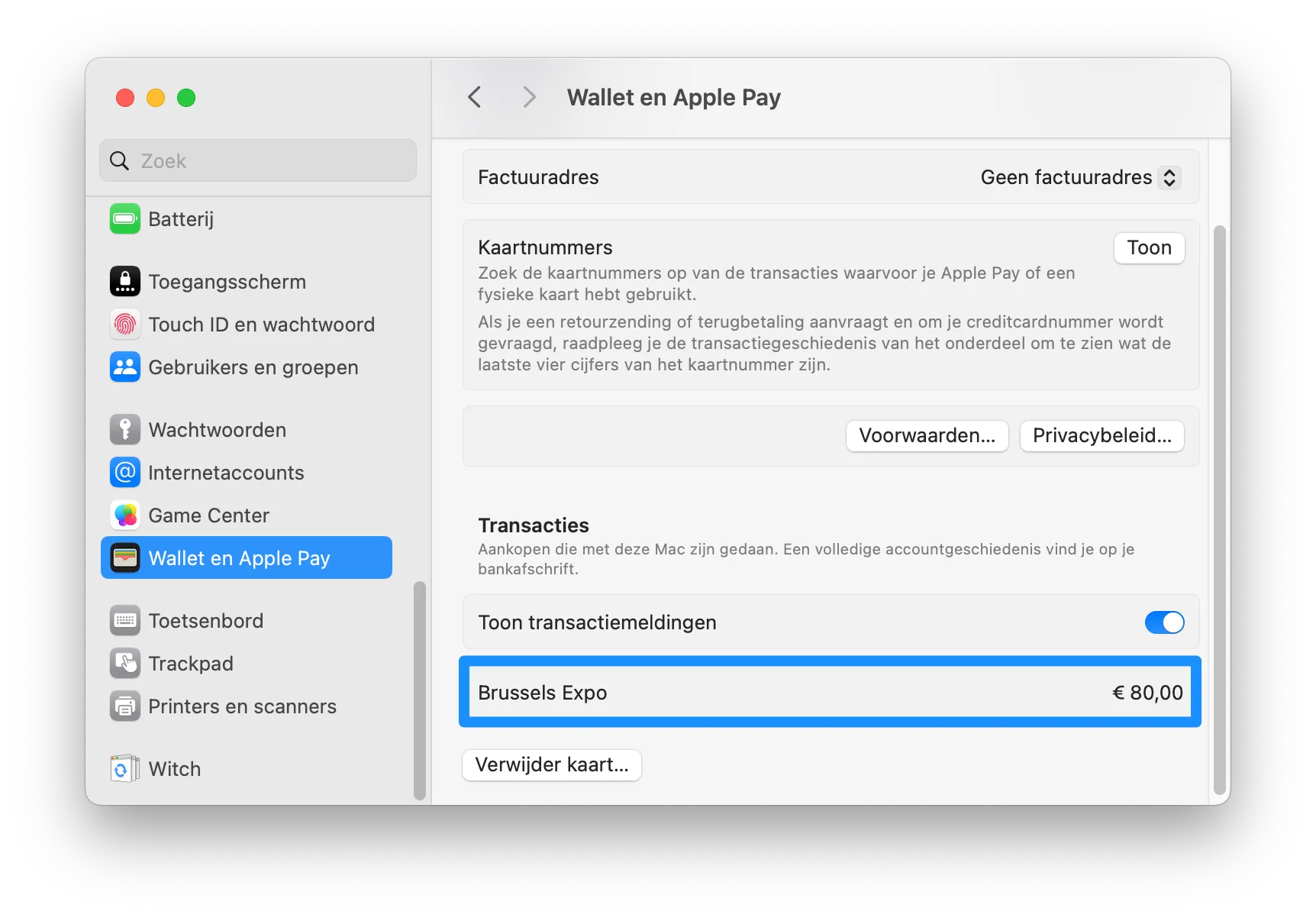 Transacties met Apple Pay