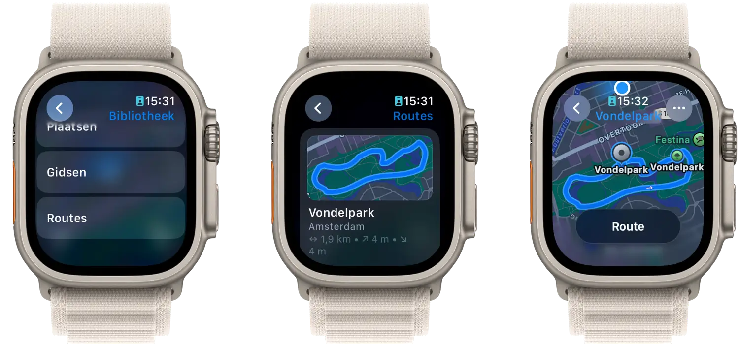 Hiking routes in Apple Maps on the Apple Watch