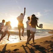 Vakantie: mensen op het strand