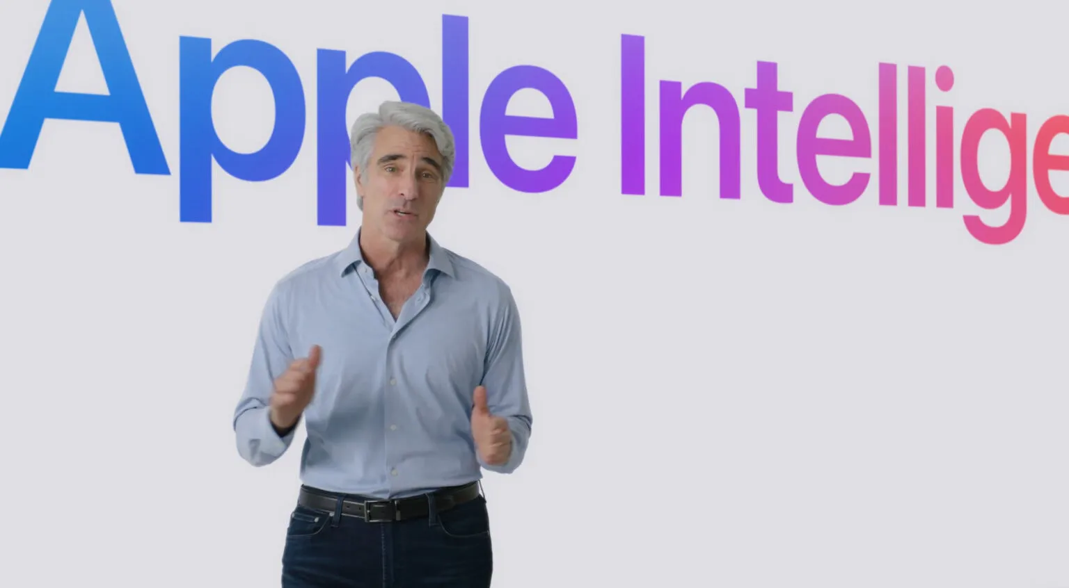 Craig Federighi met Apple Intelligence