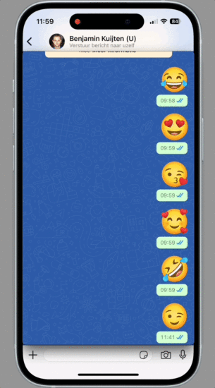 Geanimeerde emoji in WhatsApp