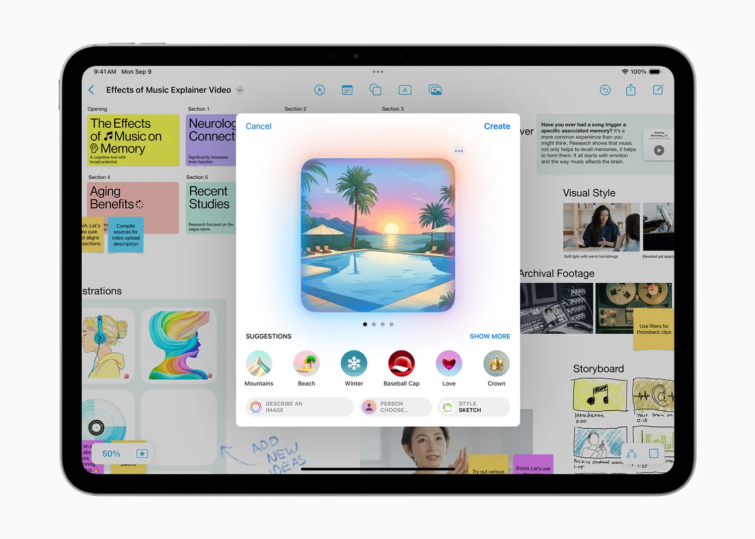 Apple Intelligence Freeform en Image Playground