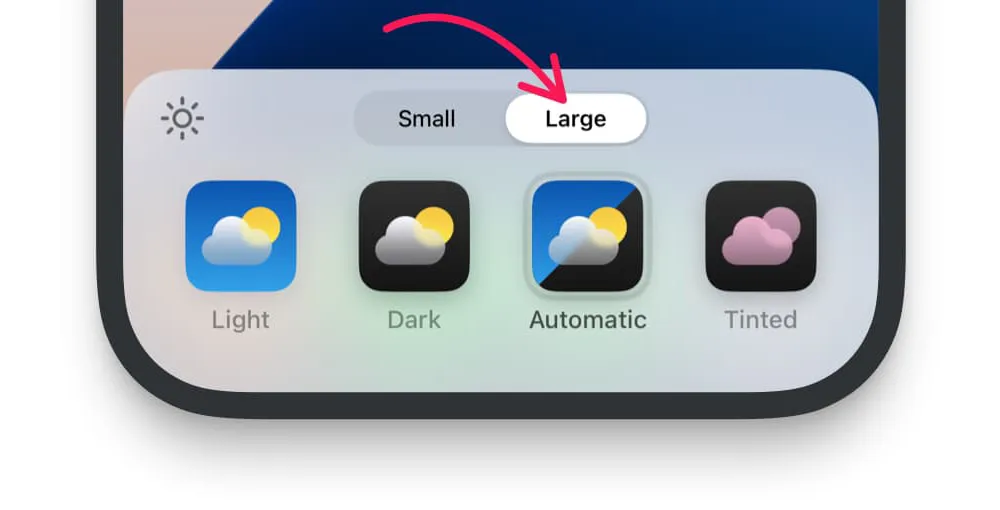 Donkere iconen in iOS 18