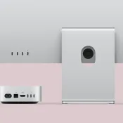 Mac mini 2024 achterkant met Studio Display