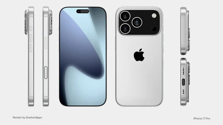 iPhone 17 Pro renders alle hoeken