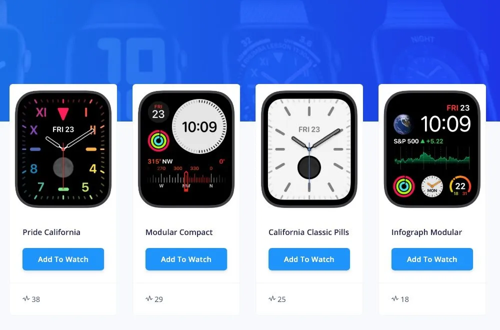 Met deze website download je wijzerplaten van andere Apple Watch-gebruikers