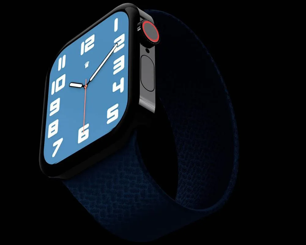 Concept: een Apple Watch met vlakke zijkanten