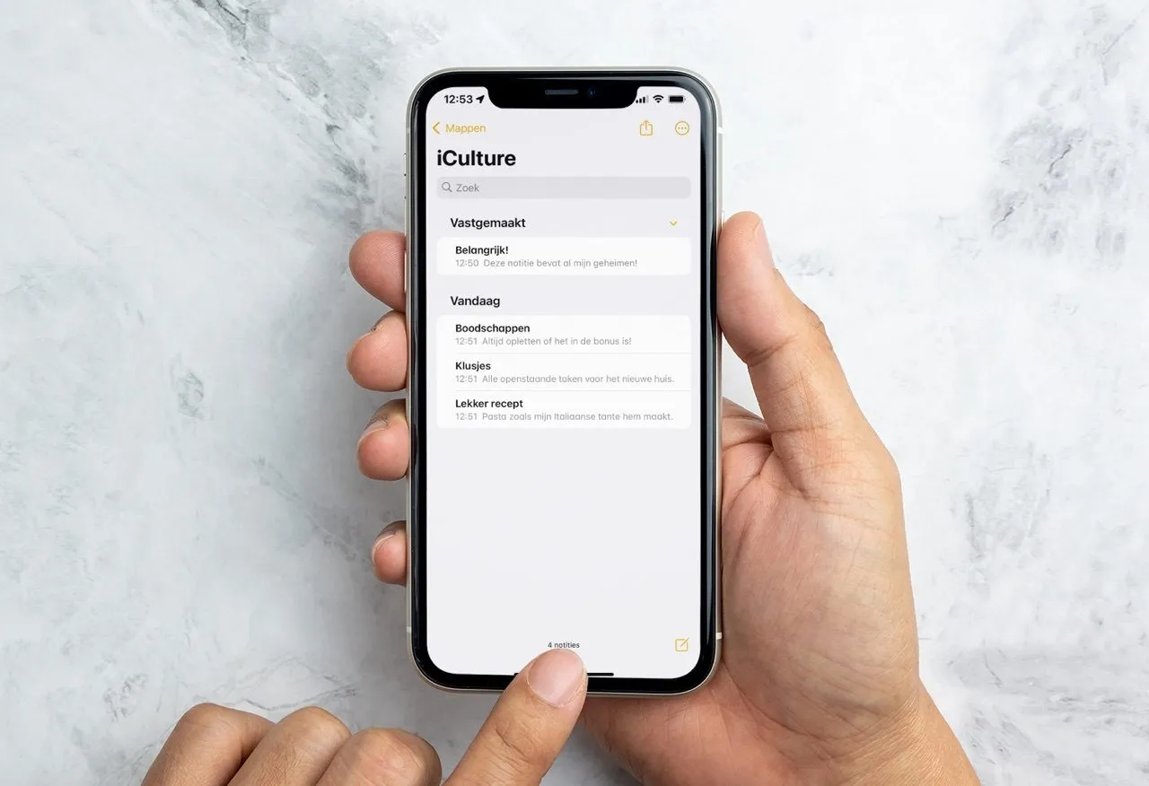Belangrijke notities bovenaan zetten in Apple’s Notities-app