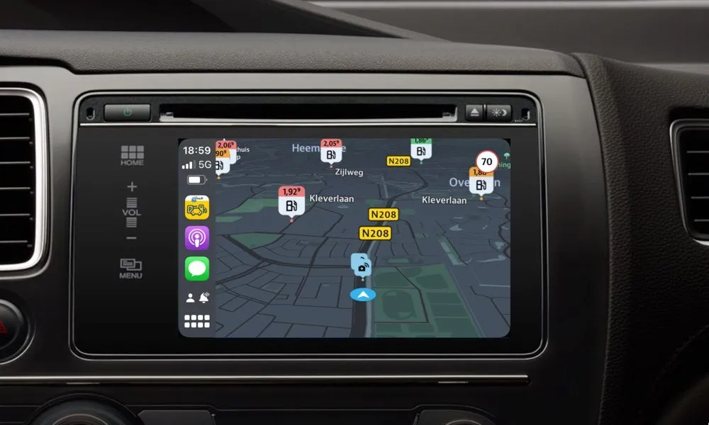 Met nieuwe CarPlay-versie van ANWB Onderweg zie je waar tanken het goedkoopst is