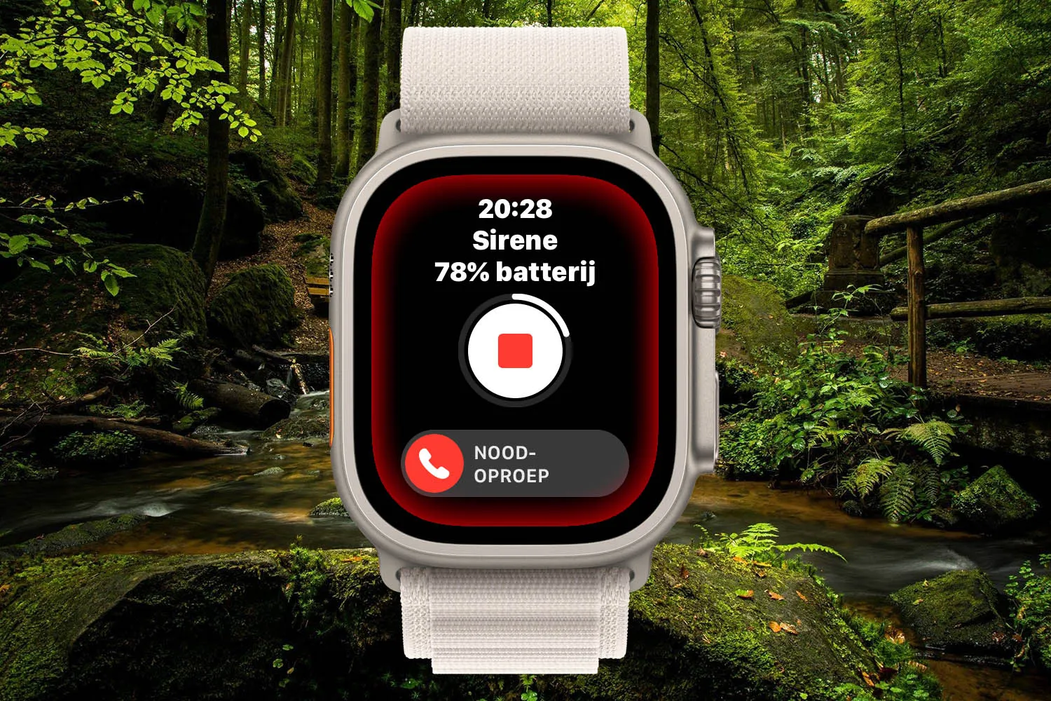 Zo werkt de sirene op de Apple Watch Ultra bij noodgevallen