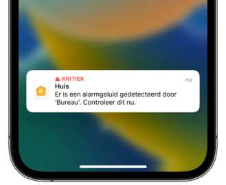 Waarschuwing van alarmgeluid door rookmelder via HomePod